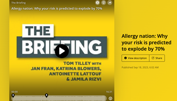 Prof Kirsten Perrett discusses the rise in allergies on The Briefing